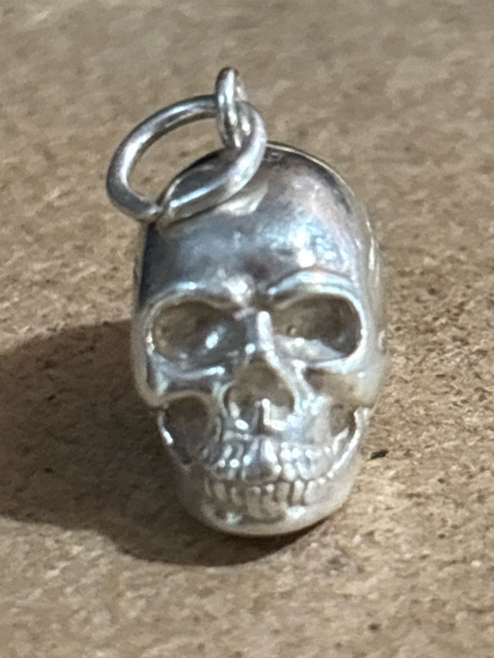 Vintage Shube 925 Sterling Silver Skull Charm/Pendant Punk Goth 1/2” - Picture 1 of 4